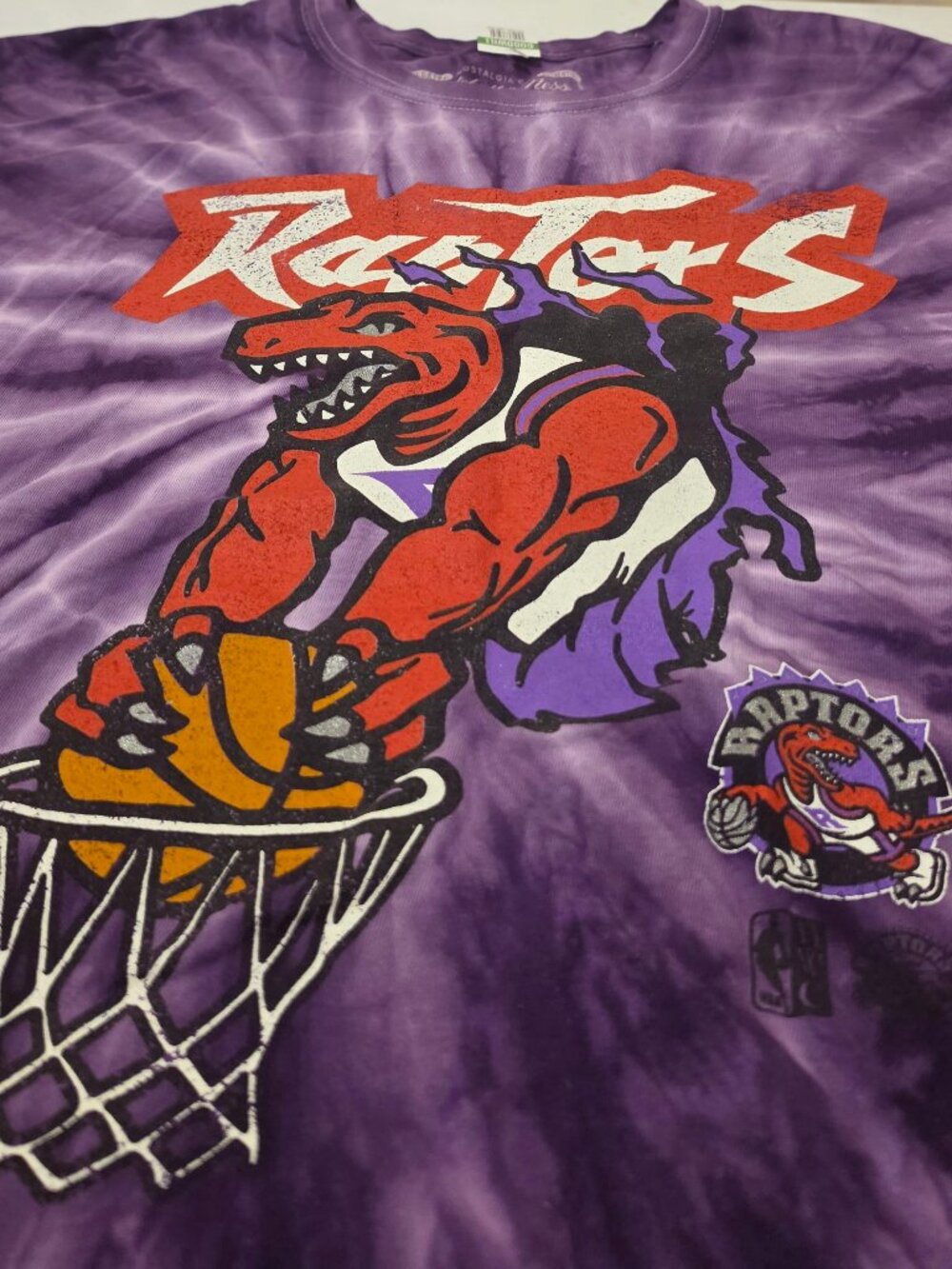 Vintage Toronto Raptors Tie-Dye T-Shirt Purple Graphic